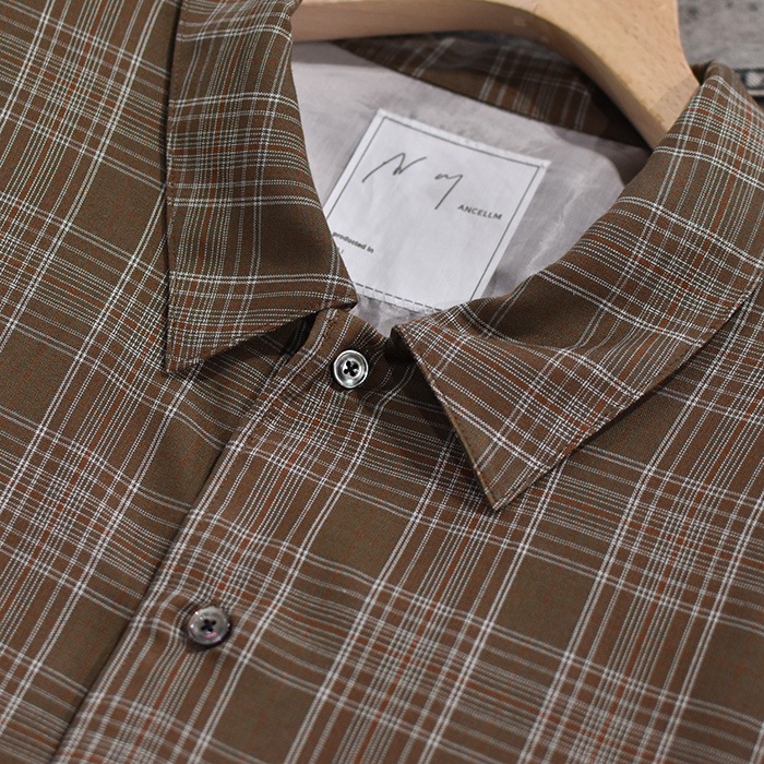 anc-sh80) / ANCELLM (アンセルム) / AGING RAYON CHECK SHIRT