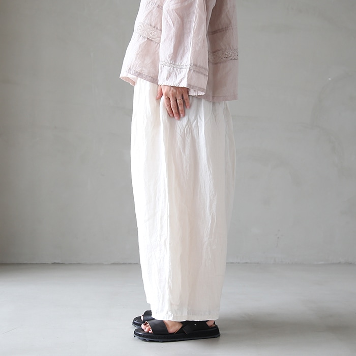 【Vlas Blomme】Ramie Voile 裏付きギャザーパンツ Vlas Blomme - 【Vlas Blomme】Ramie Voile 裏付きギャザー