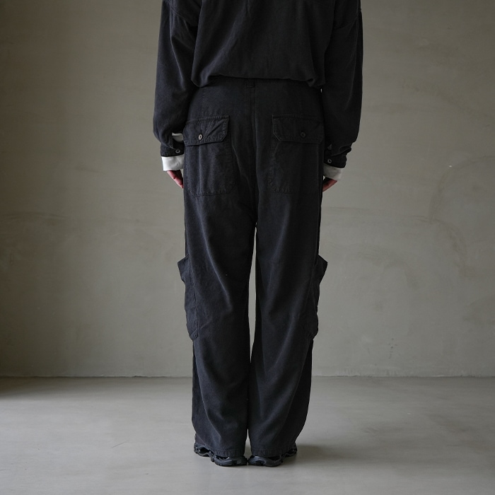 ANCELLM SILK SUEDE BAKER CARGO PANTS 1
