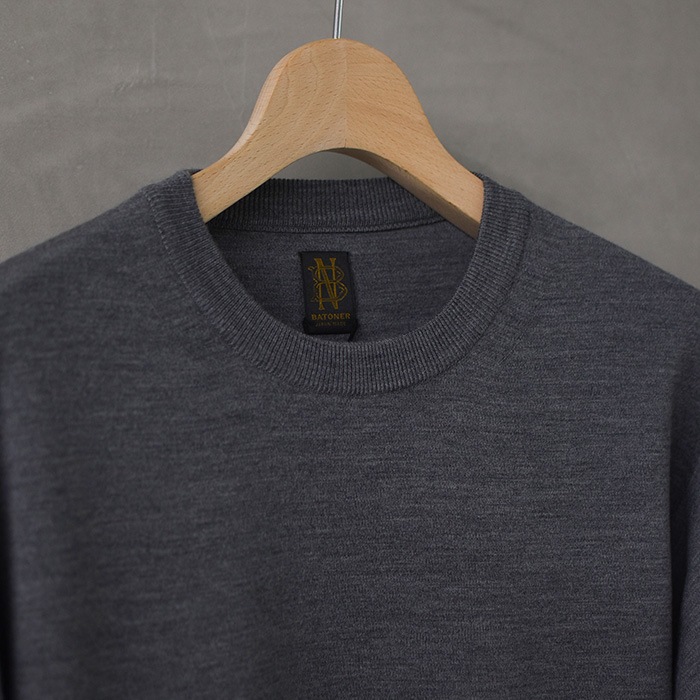 bn-24fm-022) / BATONER (バトナ―) / 32G SMOOTH WOOL CREWNECK