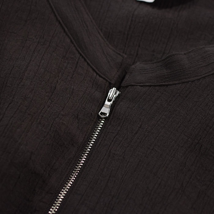 anc-sh94) / ANCELLM (アンセルム) / CREPE HALF ZIP SHIRT(クレープ anc-sh94) / ANCELLM (アンセルム) / CREPE HALF ZIP SHIRT(クレープ
