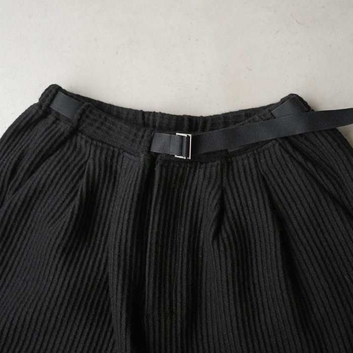 ○(anc-pt85-b) / ANCELLM (アンセルム) / WOOLCORD BELTLESS SLACKS