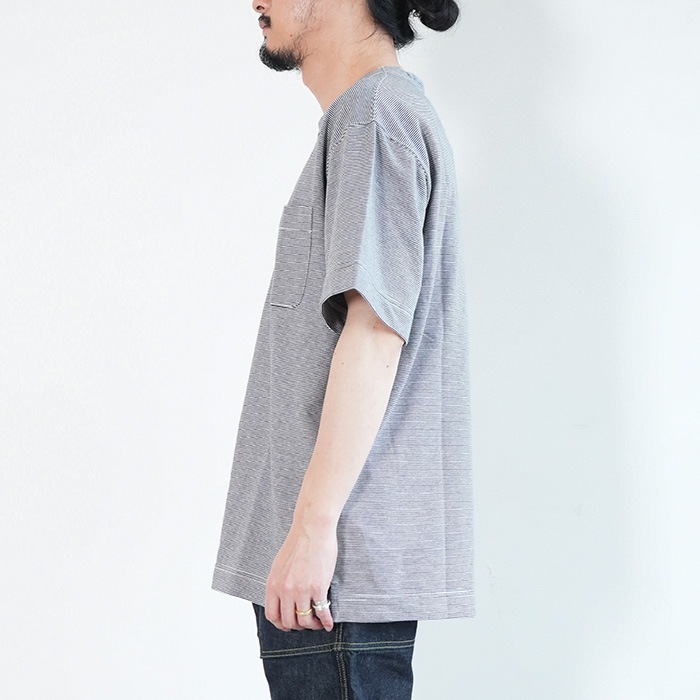 専用FUCKMYLIFE 上だけ グレー Sサイズ ◇(s25fh069) / nanamica(ナナミカ) / Micro Stripe Pocket Tee
