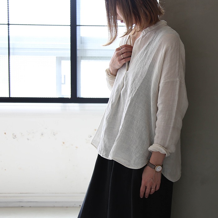 MAX80%OFF／セール開催中 / eva(エヴァムエヴァ) evam / e221t165) linen LBR HOUSE WOODY | eva  evam | メール便対象外 / pullover(リネンプルオーバー) トップス