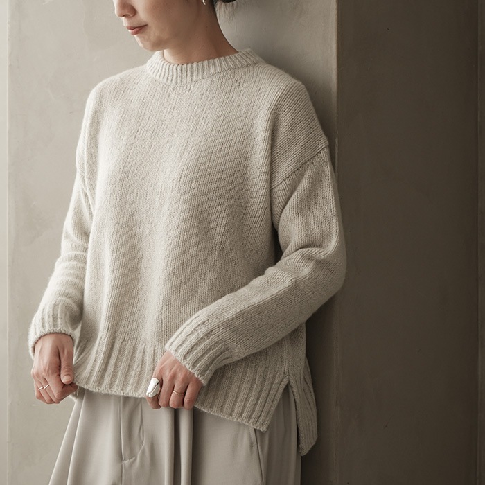 evam evaエヴァムエヴァ カシミヤ セーブル ニット プルオーバー e213k105) / evam eva(エヴァムエヴァ) / cashmere sable pullover