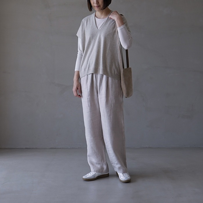 evam eva エヴァムエヴァ ウールベスト e243k056) / evam eva(エヴァムエヴァ) / wool silk vest(ウール
