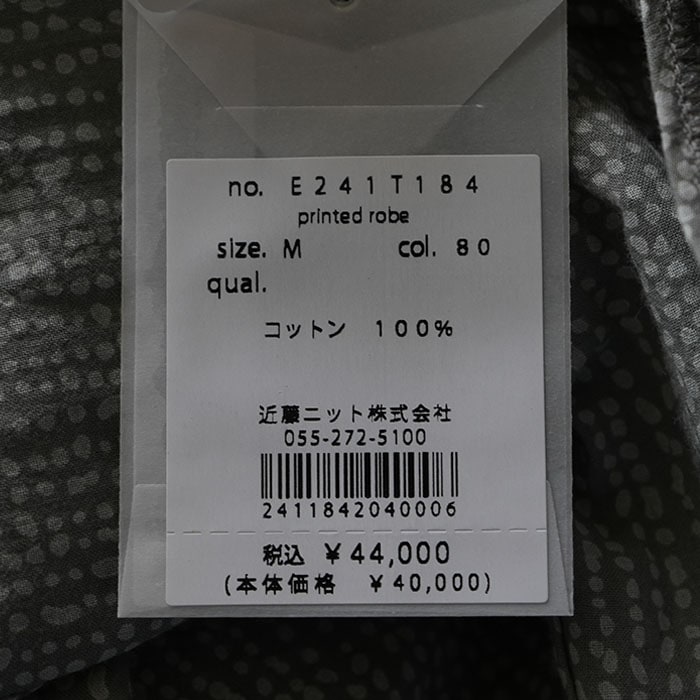 ▽（e241t184）/ evam eva(エヴァムエヴァ) /printed robe(プリン