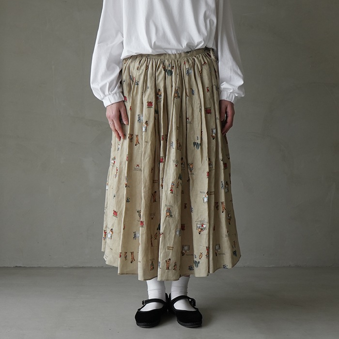 Sサイズ Mel gather skirt brown andmary andmary Mel gather skirt Sサイズ brown