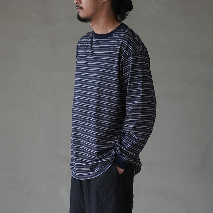 40%OFF】(bn-24sm-050) / BATONER (バトナ―) / HIGH GAUGE BORDER CREW