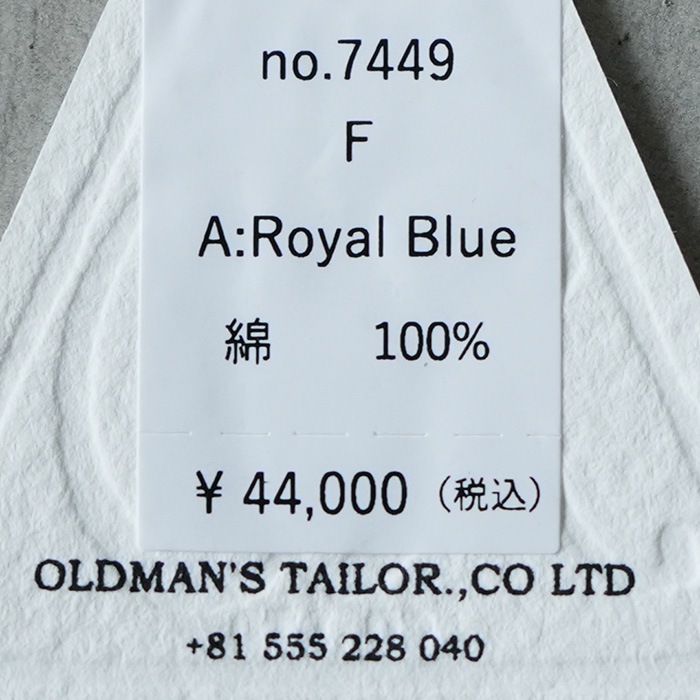 7449) R&D.M.Co-/OLDMANS TAILOR(アールアンドディーエムコー