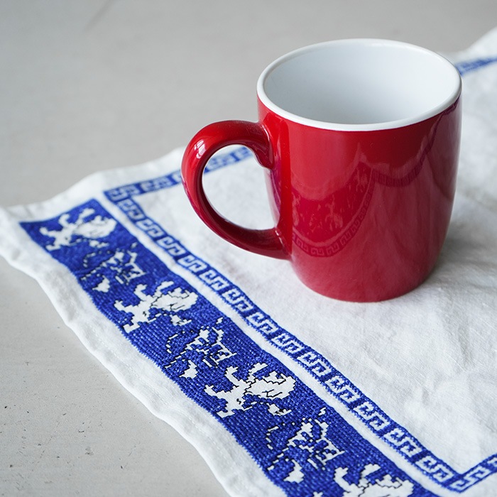 R&D.M.Co- オールドマンズテーラー　タイローブ アニスフォー　リネン R&D.M.Co- 花柄フロントタイリネンローブ アニスフォー