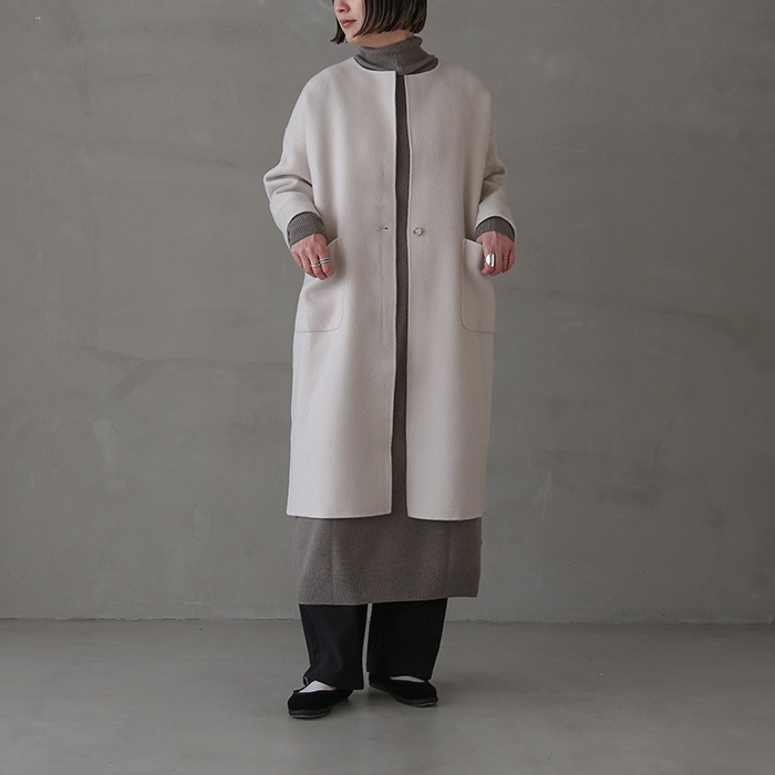 evam eva エヴァムエヴァ　ロングテーラードジャケット　リネン　コート E201T035) / evam eva(エヴァムエヴァ) / long tailored jacket(ロング
