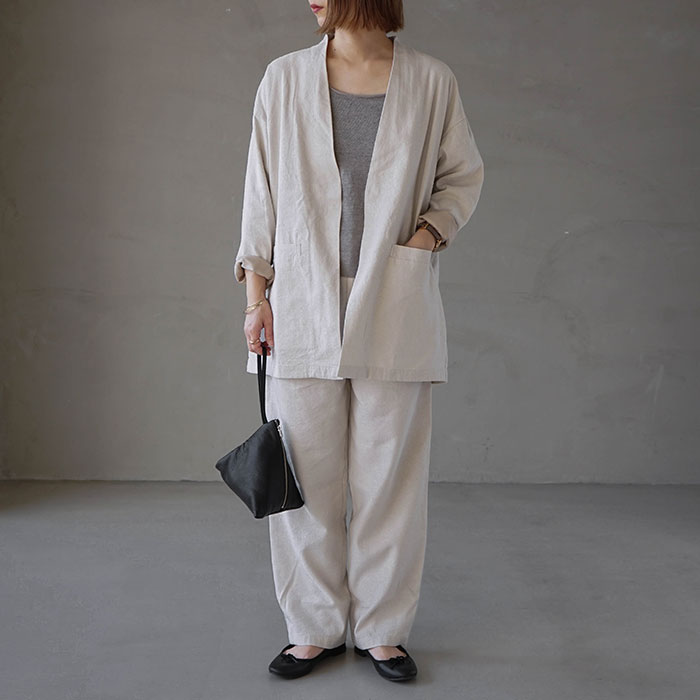 e221t057) / evam eva(エヴァムエヴァ) / silk linen pants