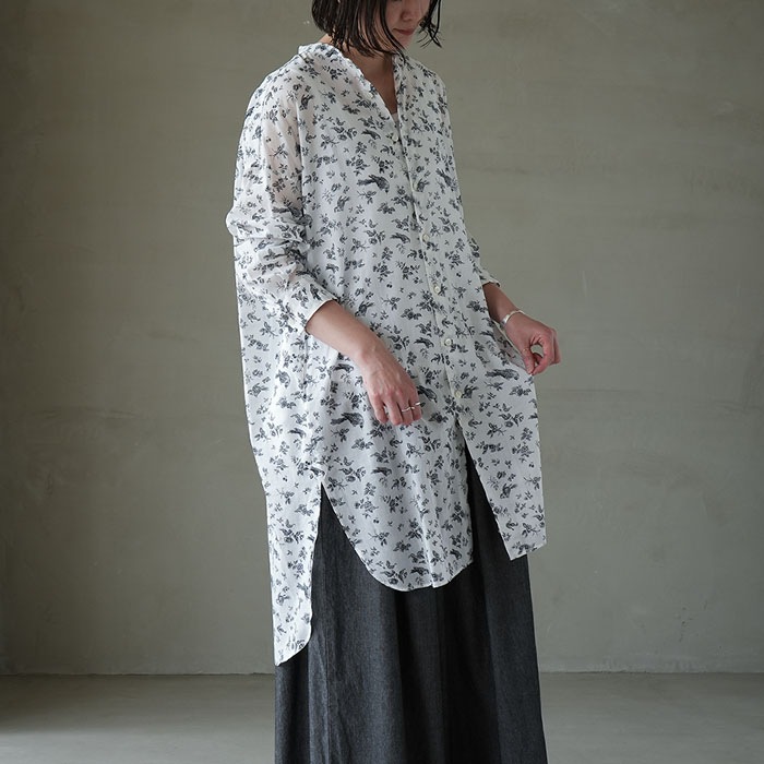 R&D.M.Co- GOOD OLDS DAYS スタンドカラーロングシャツ 30%OFF】(6767