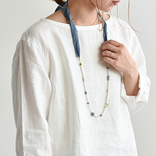 ブラスブラム Vlas Blomme　コルトレイクリネン レース ネックレス 31488001) / Vlas Blomme(ブラスブラム) / Stripe Ribbon NC&Bowtie