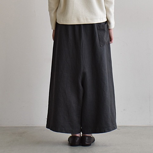 ヴラスブラム　Vlas Blomme リネン パンツ ブラック 1 Vlas Blomme｜リネン ヴィンテージ マルチストライプ ペンギン