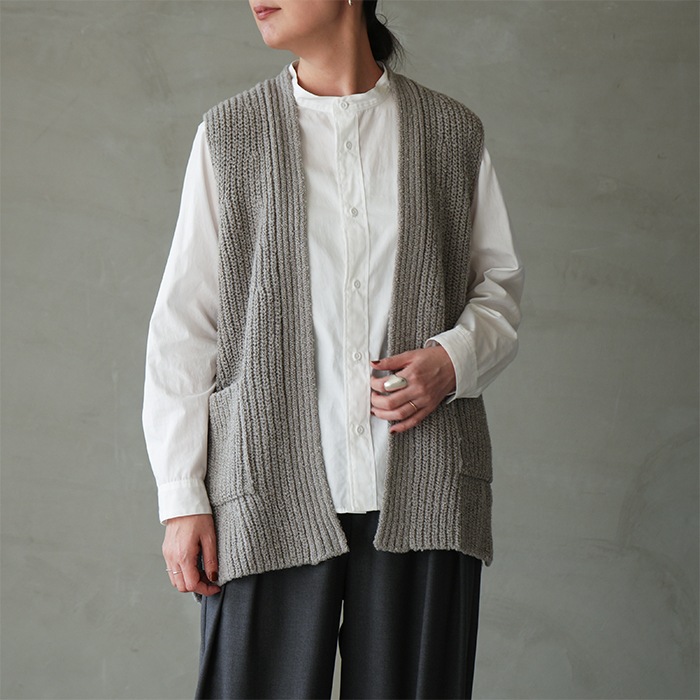 e253k054) / evam eva (エヴァムエヴァ) / wool alpaka aze vest