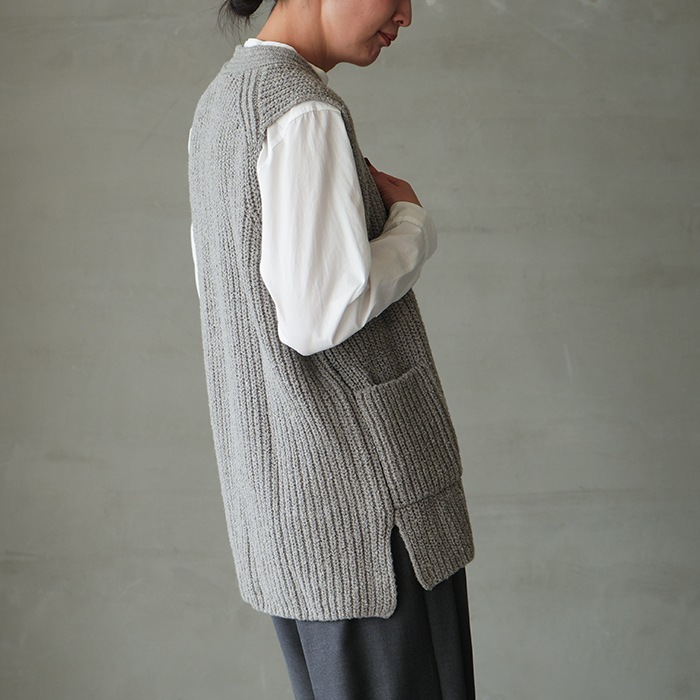 e253k054) / evam eva (エヴァムエヴァ) / wool alpaka aze vest