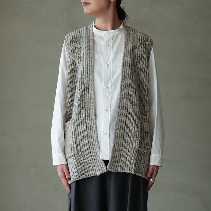 e253k054) / evam eva (エヴァムエヴァ) / wool alpaka aze vest