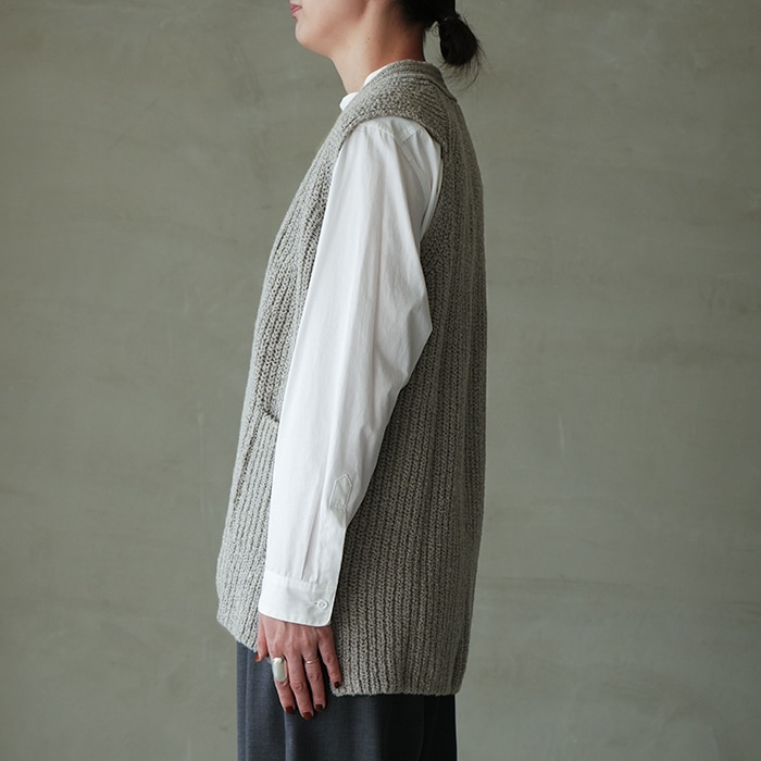 e253k054) / evam eva (エヴァムエヴァ) / wool alpaka aze vest