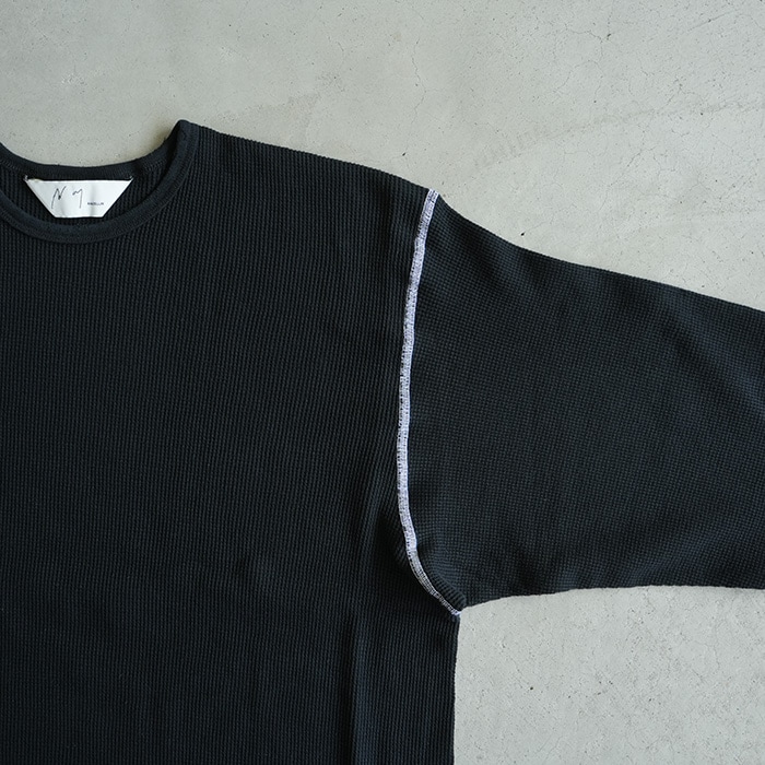 anc-ct134) / ANCELLM (アンセルム) / DAMAGE WAFFLE CREW LS T-SHIRT
