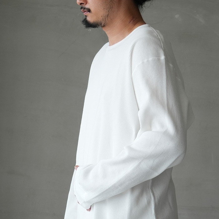 anc-ct134) / ANCELLM (アンセルム) / DAMAGE WAFFLE CREW LS T