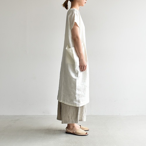 e201t145) / evam eva(エヴァムエヴァ) / linen drop pocket OP(リネン