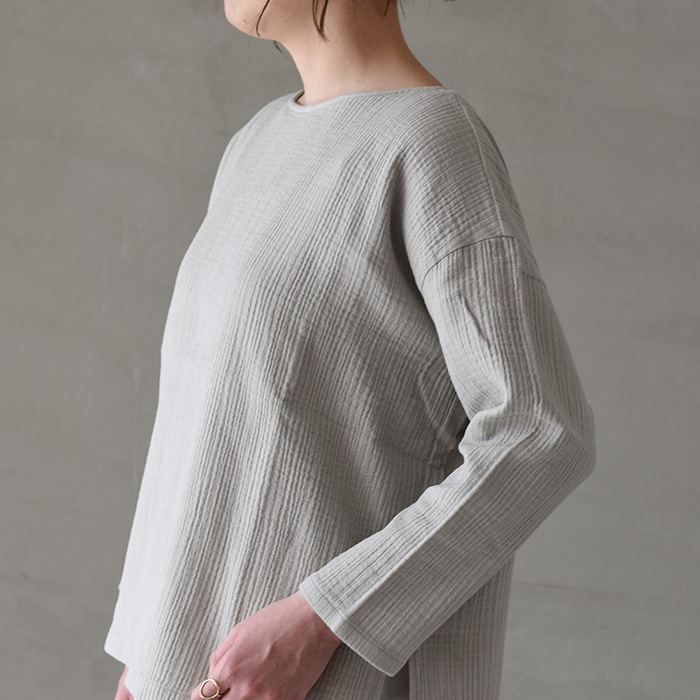 evam eva コットンハーフスリーブ　プルオーバー　アンティークホワイト evam eva コットンハーフスリーブ プルオーバー アンティーク