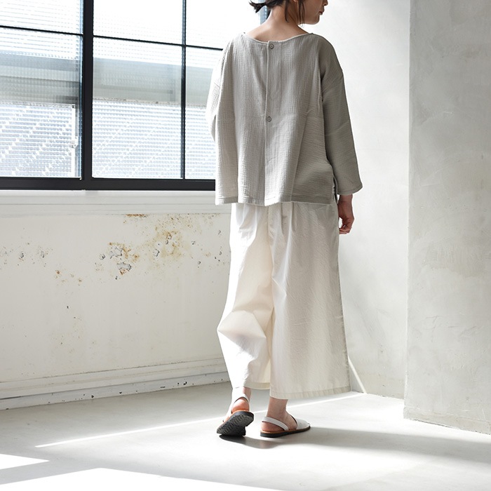 evam eva ドライコットン プルオーバー　エクリュ evam eva(エヴァム エヴァ) 【2022ss新作】 ドライコットン プル