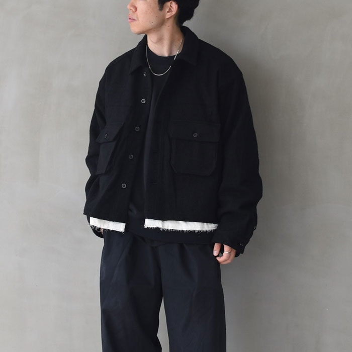 anc-jk58-a) / ANCELLM (アンセルム) / SHRINK WOOL LAYERING JACKET