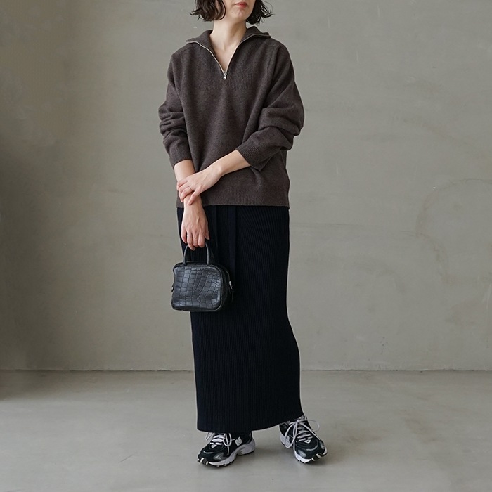 30%OFF】（bn-22fl-034） / BATONER(バトナー) / SOLID WOOL RIB SKIRT 