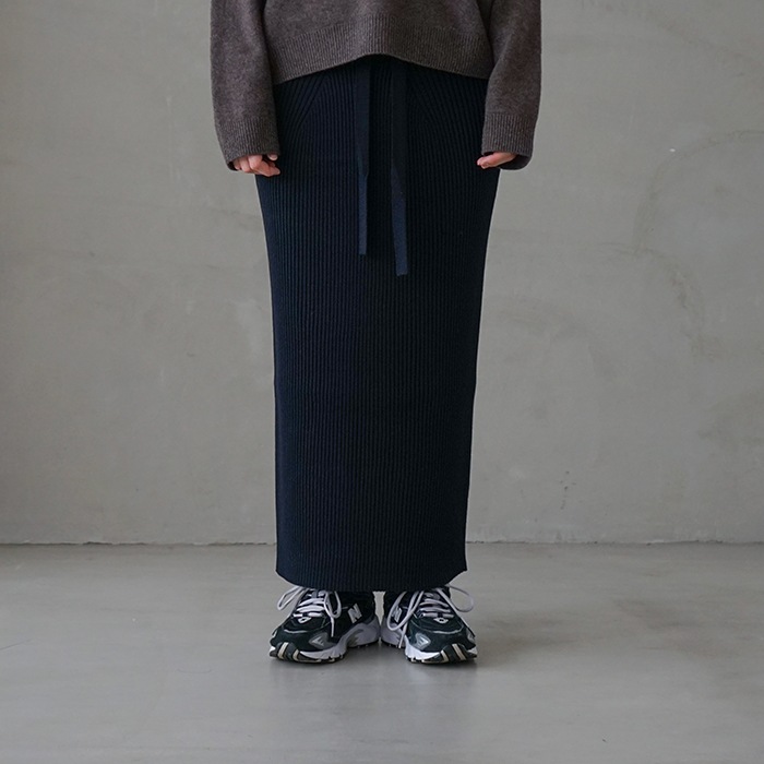 30%OFF】（bn-22fl-034） / BATONER(バトナー) / SOLID WOOL RIB SKIRT 