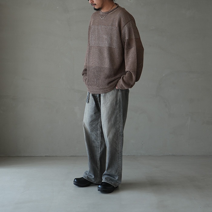 innat05-k03)/INNAT(インアット) /OPENWORK PATTERN SWEATER(オープン