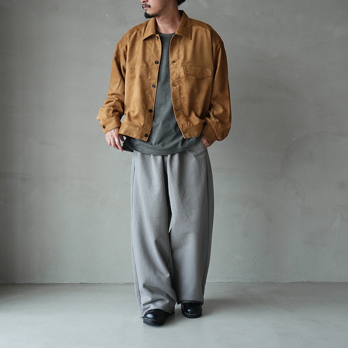ジャケット・アウター ANCELLM VEAGAN SUEDE WORK SHIRT BLOUSON VEGAN SUEDE WORK SHIRT BLOUSON(BROWN) – ANCELLM