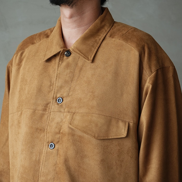 【新品未使用】ANCELLM VEGAN SUEDE WORK SHIRT VEGAN SUEDE WORK SHIRT BLOUSON(BROWN) – ANCELLM