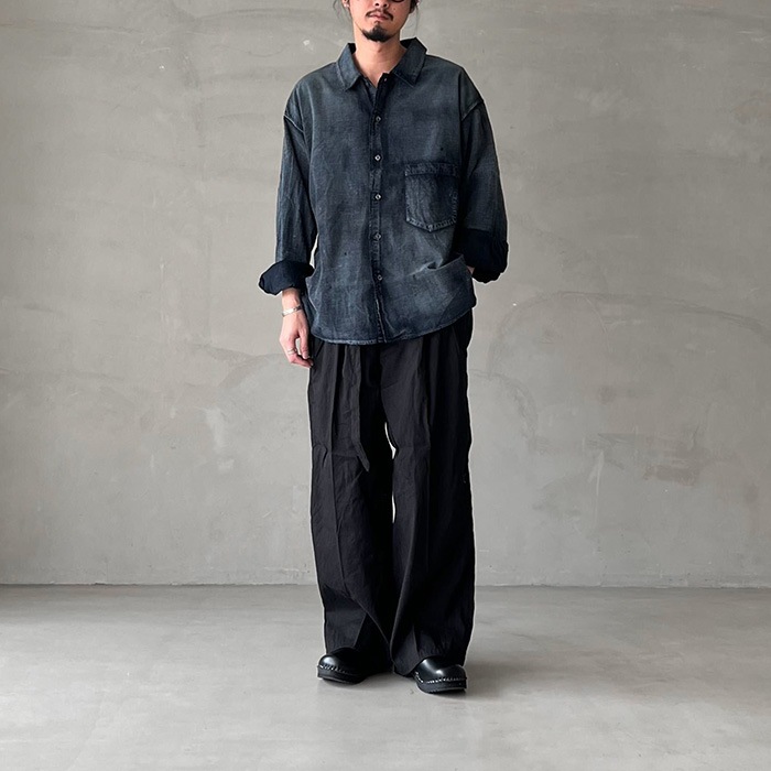 anc-sh79) / ANCELLM (アンセルム) / BRUSHSTROKE AGING SHIRT