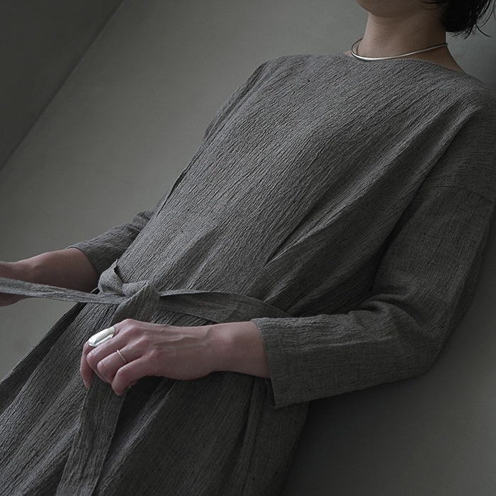□（e241t152）/ evam eva(エヴァムエヴァ) /linen cotton one-piece