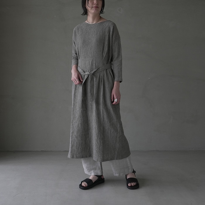 □（e241t152）/ evam eva(エヴァムエヴァ) /linen cotton one-piece