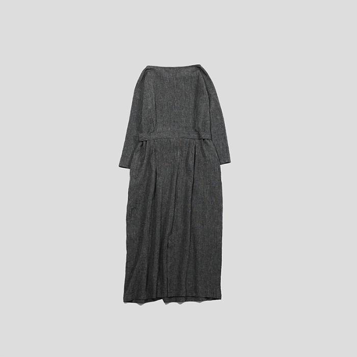 evam eva リネン ワンピース ◎☆(e241t152)/ evam eva(エヴァムエヴァ) /linen cotton one