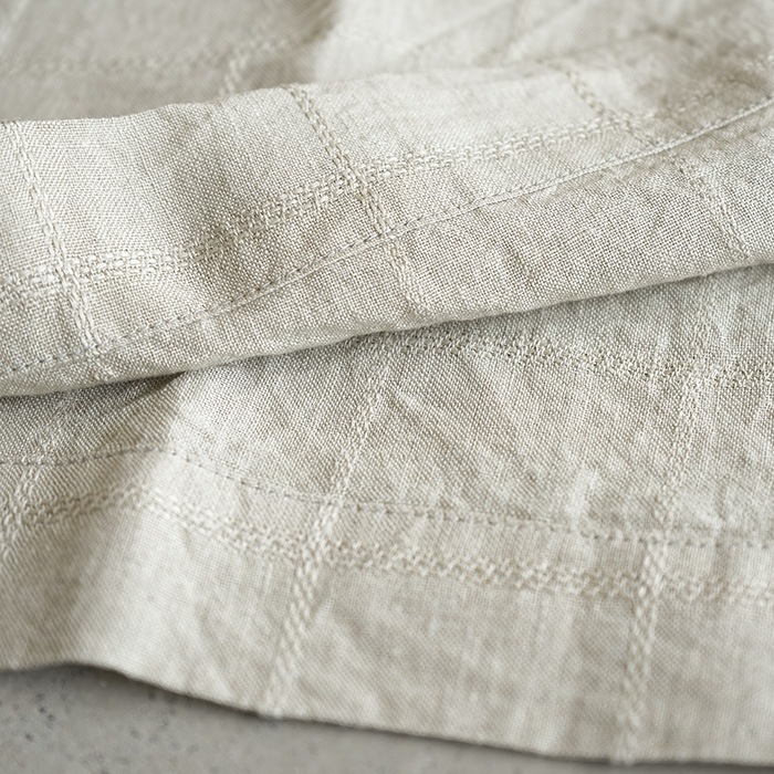 ○(e251t173) / evam eva (エヴァムエヴァ) / linen stitches poncho