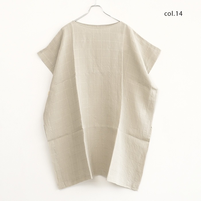 evam eva linen poncho(リネンポンチョ) sumi evam eva｜linen stitches poncho｜ladies',tops
