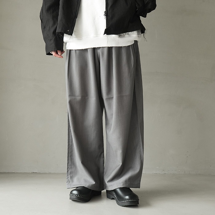 ▽(anc-pt108) / ANCELLM (アンセルム) / BELTED WOOL SLACKS