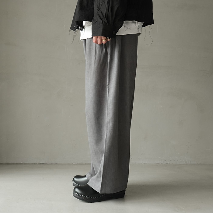 ▽(anc-pt108) / ANCELLM (アンセルム) / BELTED WOOL SLACKS