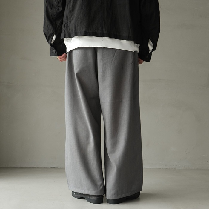 anc-pt108) / ANCELLM (アンセルム) / BELTED WOOL SLACKS（ベルテッド