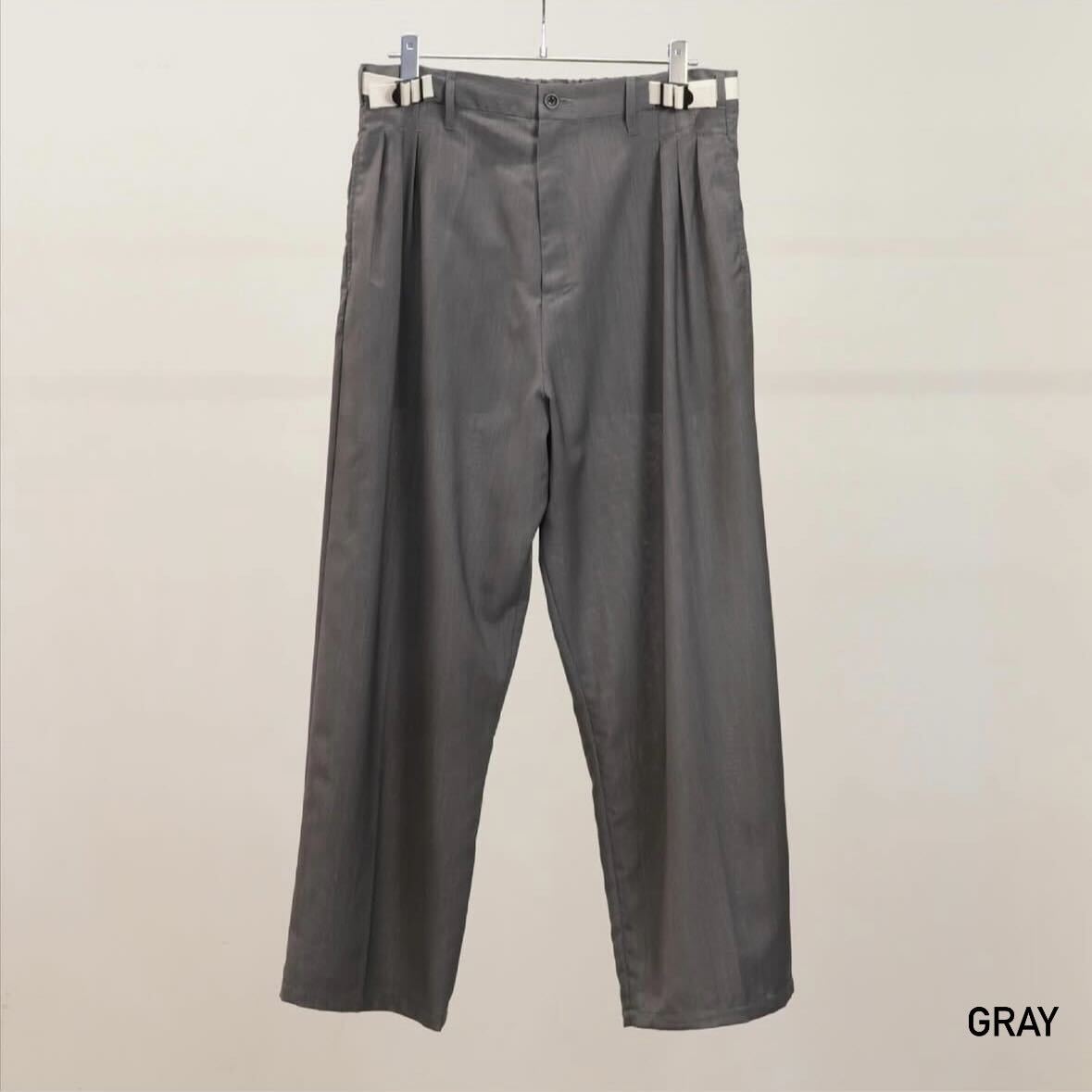 ▽(anc-pt108) / ANCELLM (アンセルム) / BELTED WOOL SLACKS