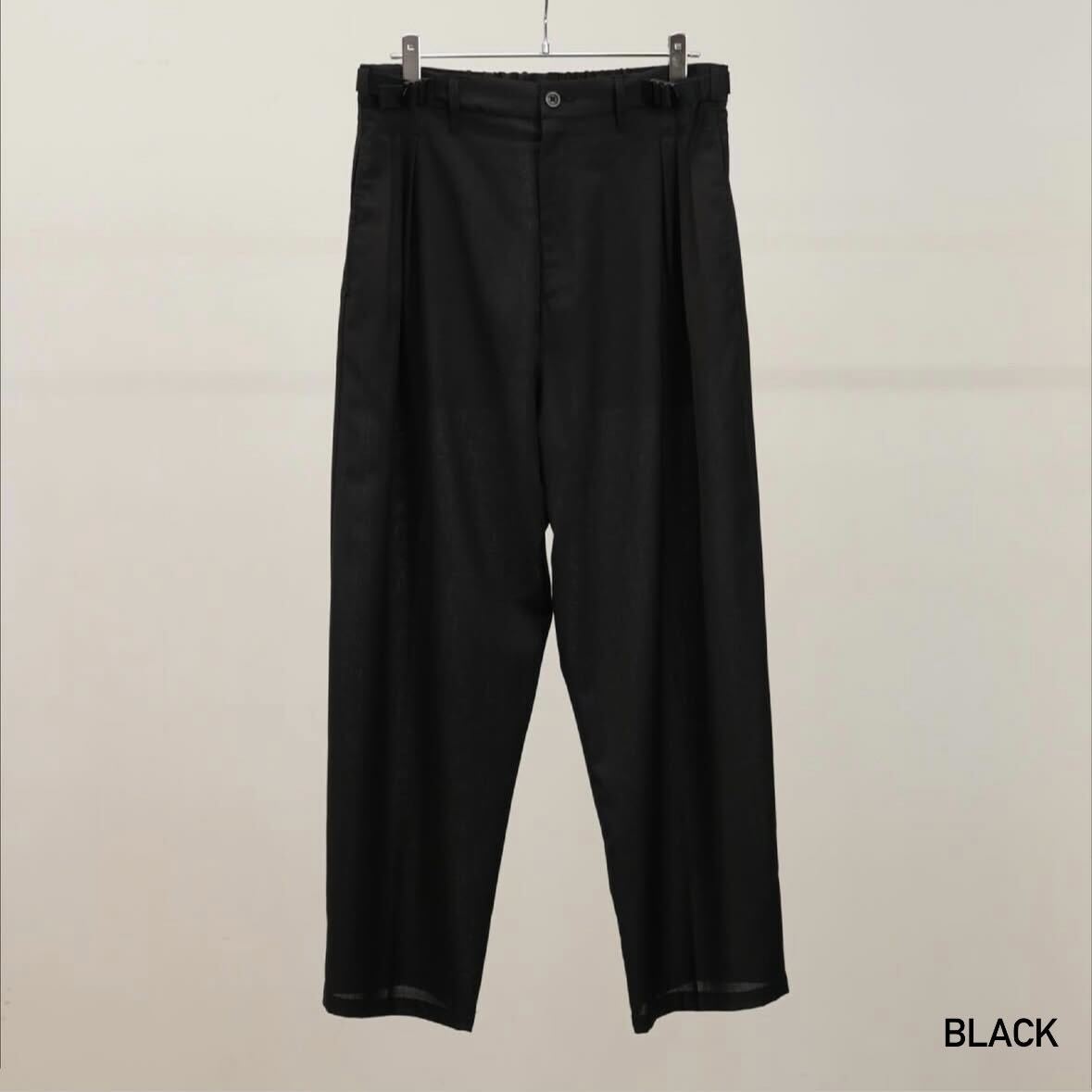 anc-pt108) / ANCELLM (アンセルム) / BELTED WOOL SLACKS（ベルテッド
