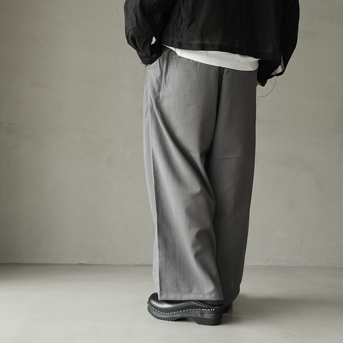 anc-pt108) / ANCELLM (アンセルム) / BELTED WOOL SLACKS（ベルテッド
