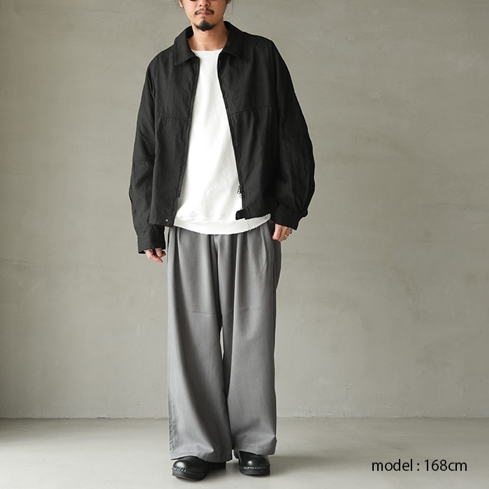 anc-pt108) / ANCELLM (アンセルム) / BELTED WOOL SLACKS（ベルテッド