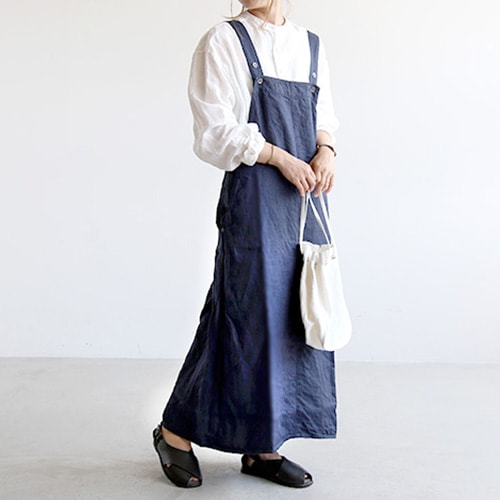 Vlas Blomme ヴラスブラム　リネンカットレースエプロン Work Linen エプロンドレス | ITEM | Vlas blomme