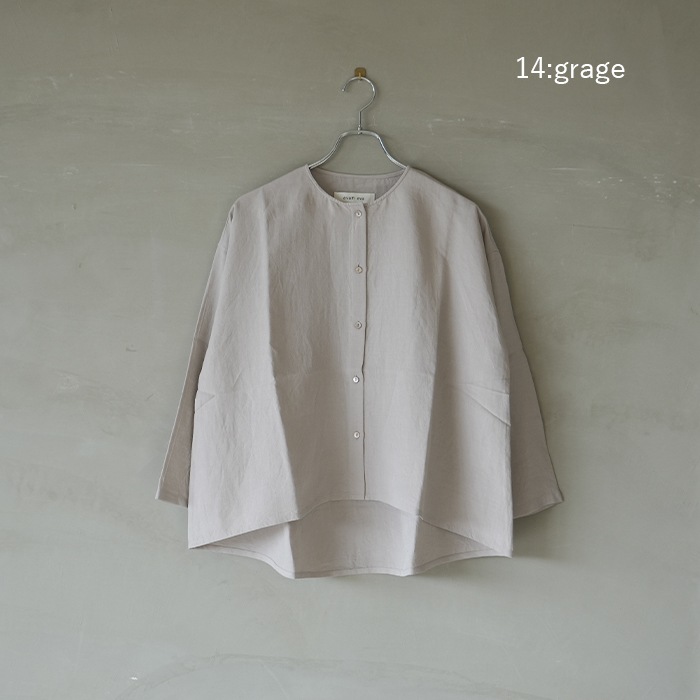 □（e241t095）/ evam eva(エヴァムエヴァ) / bamboo linen shirt